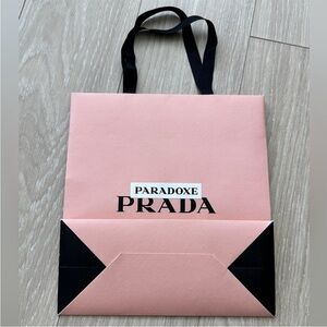 Prada Pink and Black Geometric Tote Bag